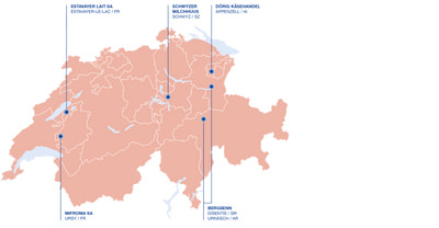 ELSA-Mifroma Standorte Schweiz Mappa